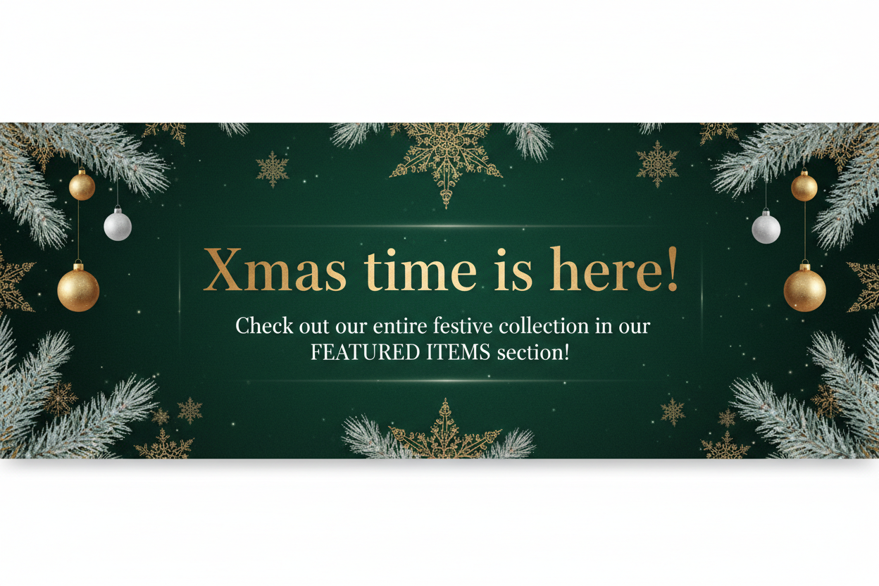 Holiday Banner with Featured Items Text