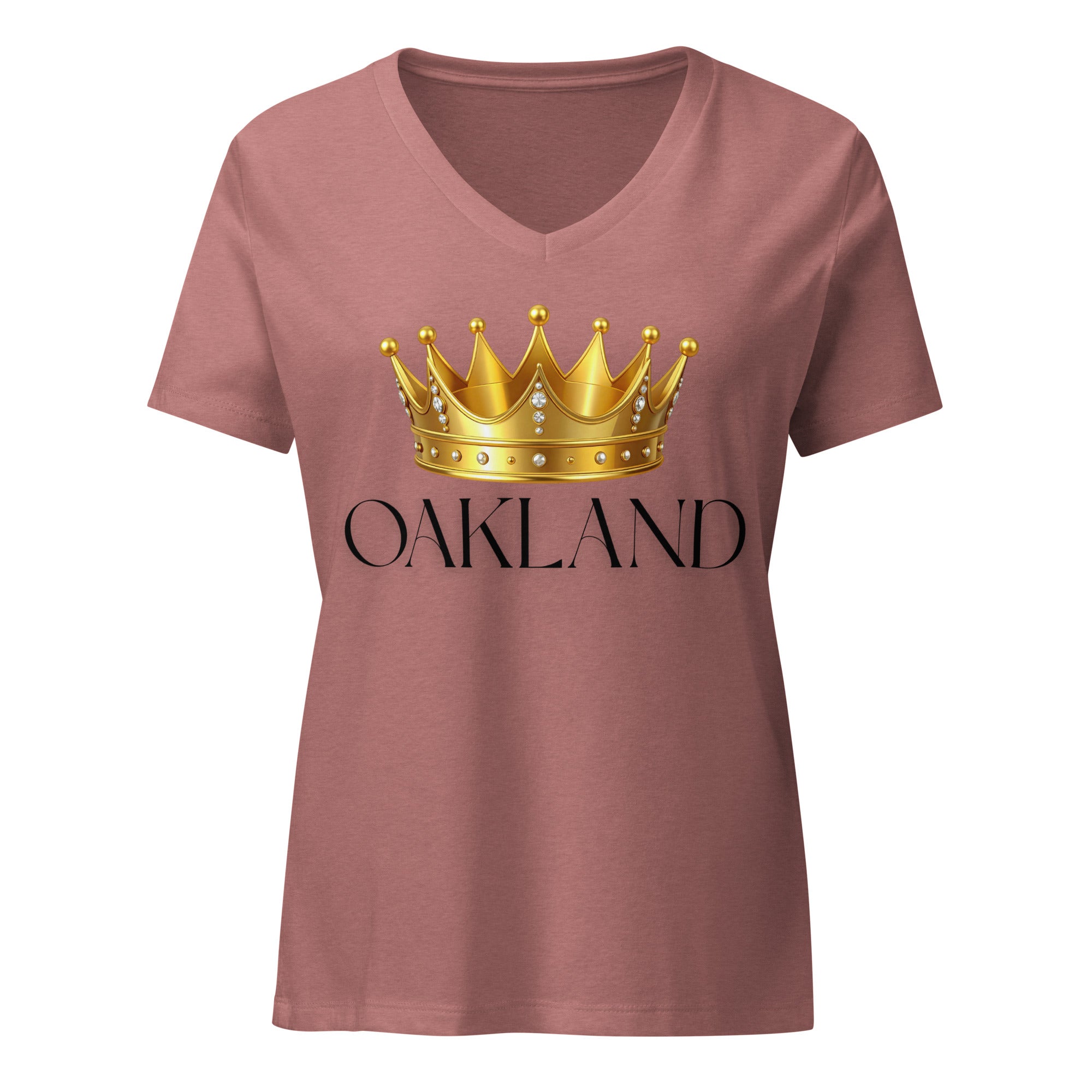Bejeweled Oakland - Royalty - Women’s relaxed v-neck t-shirt