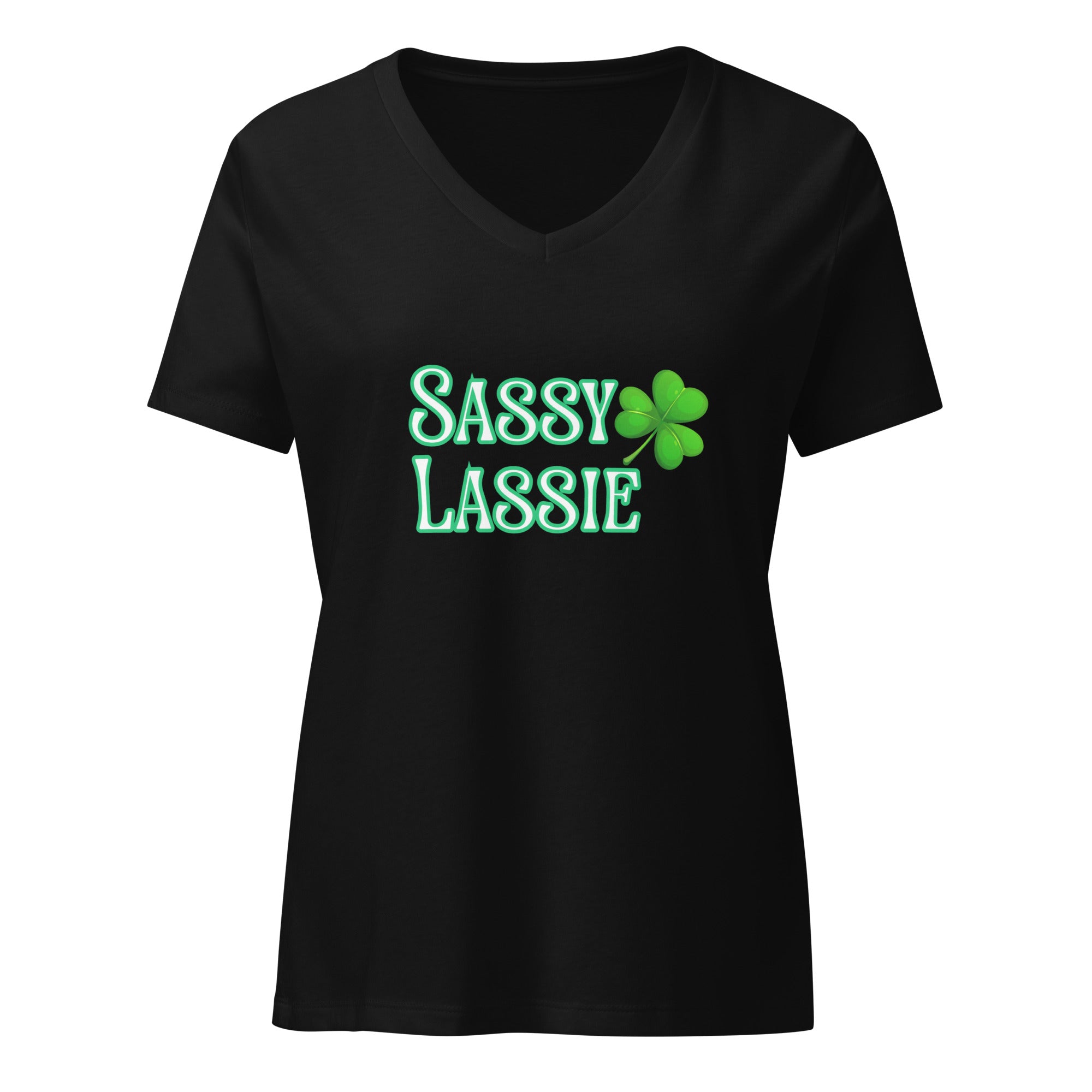 SPD: Sassy Lassie Women’s relaxed v-neck t-shirt